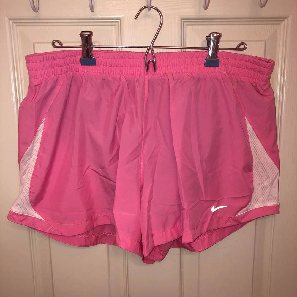 Pink Nike running shorts